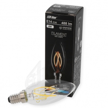 LED spuldze 4W, 488lm, 4000K, C35, Filament