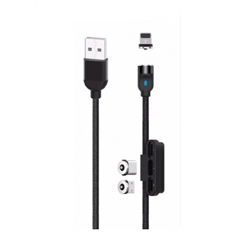 Vads  NB128 3in1 USB - Lightning + USB-C + microUSB 1,0 m 2,4A  melns