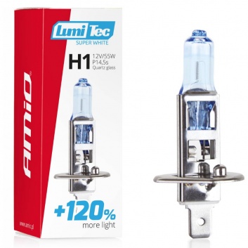 Halogen  spuldze  H1 12V 55W LumiTec Super White +120%  02135