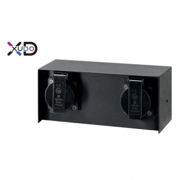 XD-QA111B  IP44  fasādes  ligzda  2x 230V  Melna