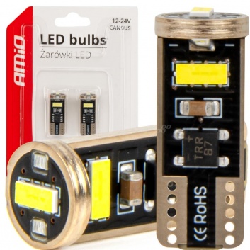 LED  spuldzes CANBUS  T10e  W5W  3x2055  SMD  White  12V/24V  AMIO-03720