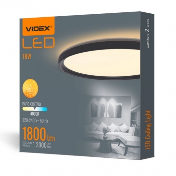 VIDEX  LED  griestu  lampa  18w  VL-DL3R-184B