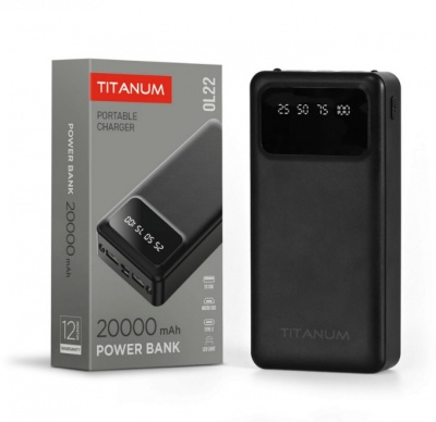 VIDEX  power  banka  20000 mAh , melna  TPB-OL22-B