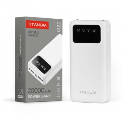 VIDEX  power  banka  20 000MAH TITANUM OL22 W , balta