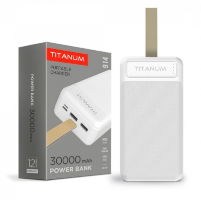 VIDEX  power  banka  30 000MAH TITANUM 914 , balta  TPB-914-W