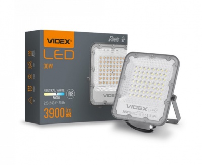 VIDEX  LED  industriālais  prožektors  30W, 3900LM  5000K, DAVIS  VL-F2-305G