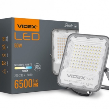VIDEX  LED  industriālais  prožektors  50W, 6500LM 5000K, DAVIS  VL-F2-505G