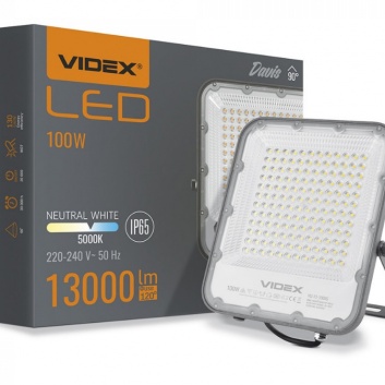 VIDEX  LED  industriālais  prožektors  100W, 13000LM 5000K, DAVIS  VL-F2-1005G
