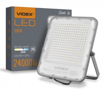 VIDEX  LED  industriālais  prožektors  200W, 24000LM 5000K, DAVIS  VL-F2-2005G