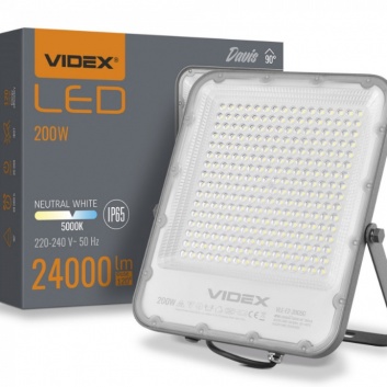VIDEX  LED  industriālais  prožektors  200W, 24000LM 5000K, DAVIS  VL-F2-2005G
