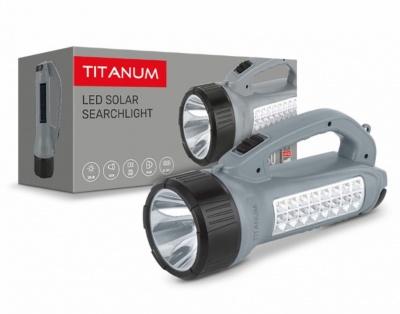 VIDEX  LED  lādējamais  lukturis  ar  saules  bateriju  TLF-T09SO