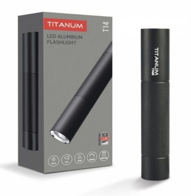 VIDEX  LED  lukturis  5W, 300LM 5000K, LI-ION 18650 1200MAH (IEBŪVĒTS), TITANUM  TLF-T14B