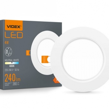 VIDEX  LED  iebūvējamais  gaismeklis  4W, 380LM 4000K  VLE-DLBR-044