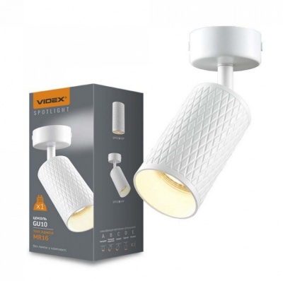 VIDEX  GU10  sienas,griestu  lampa  GU10-GRANT-WHITE  VL-SPF02B-WP