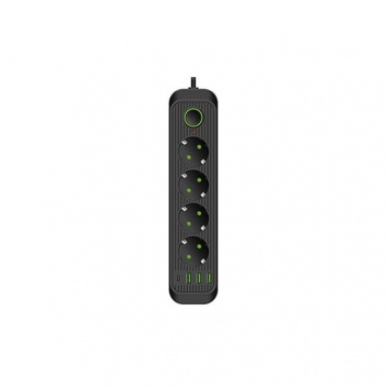 MODI  pagarinātājs , melns  4x230V + 3x USB-A  1x USB-C  2m