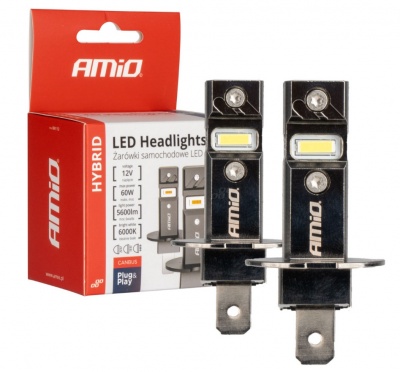 LED  auto  spuldzes  hibrīda  sērija  H3  6000K  Canbus  60W  AMIO-04113