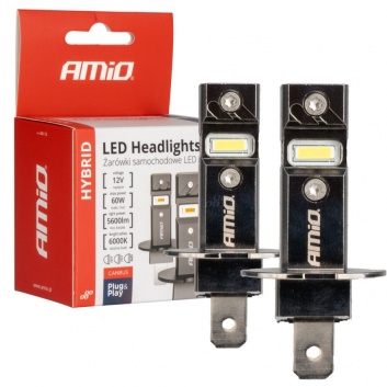 LED  auto  spuldzes  hibrīda  sērija  H3  6000K  Canbus  60W  AMIO-04113