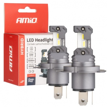 LED  auto  spuldzes  hibrīda  sērija  H4  H19  6000K  Canbus  60W  AMIO-04114