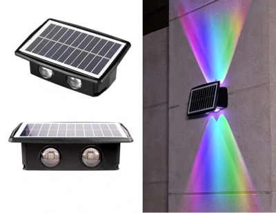 Saules  enerģijas   LED  RGB  fasādes  lampa